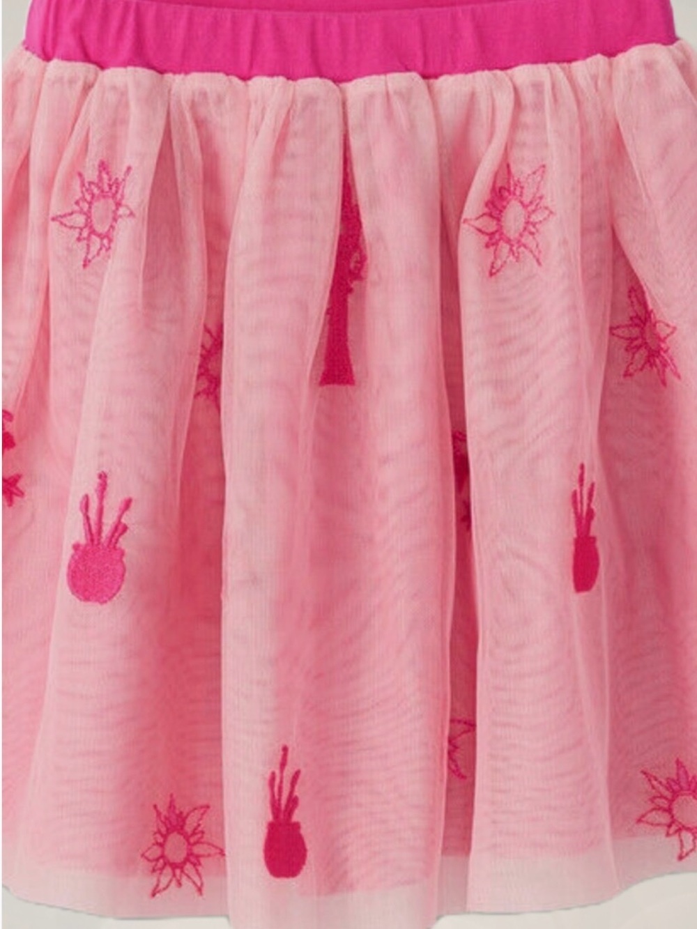 Hanna Andersson Pink Embroidered Tulle Skirt
